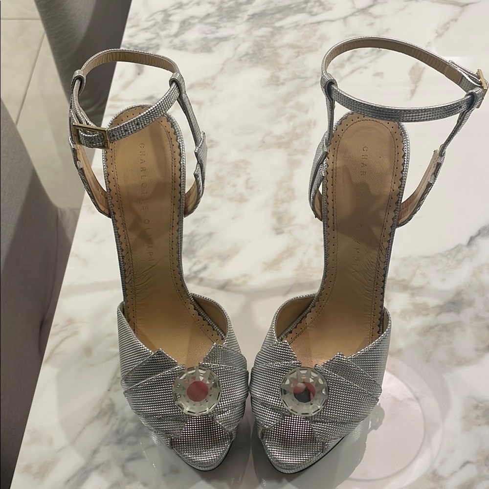 Elegant Silver High Heel Sandals